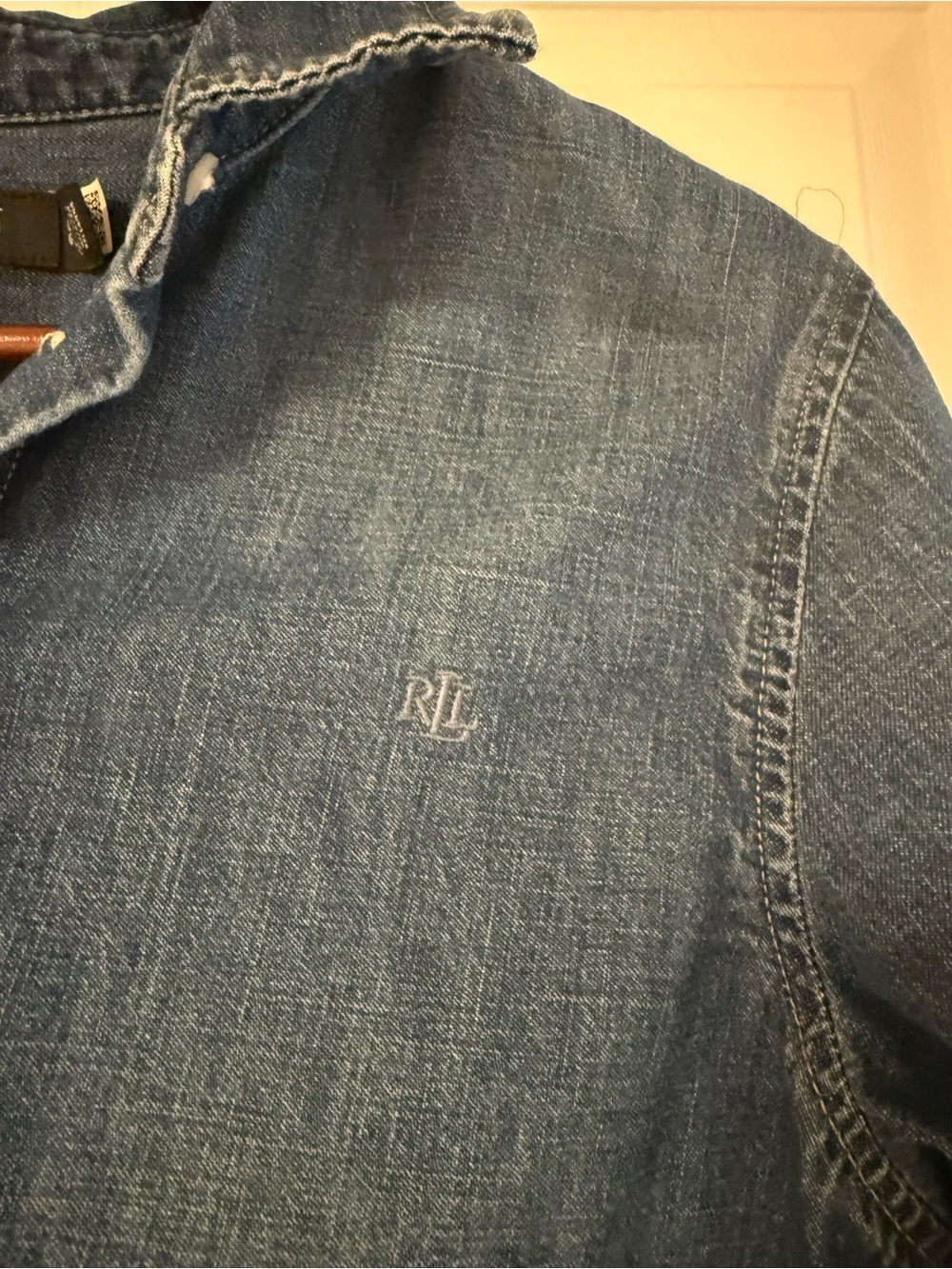 Ralph Lauren Washed Blue Denim Button-Up Jacket - Picture 3 of 4